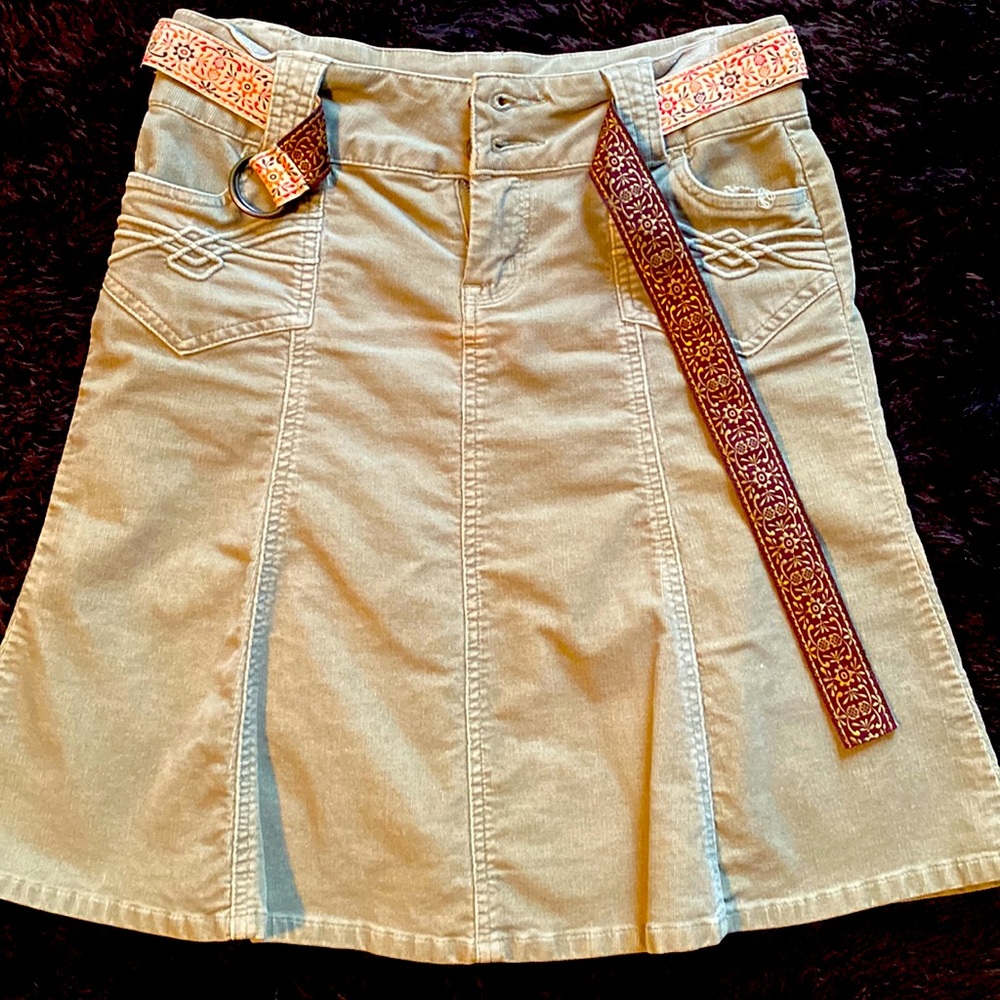 Vintage corduroy sage green skirt